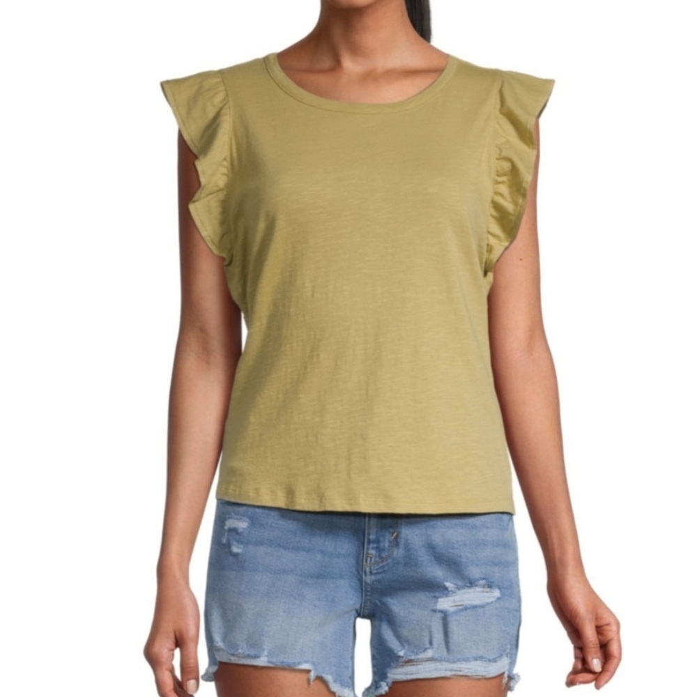 a.n.a Womens Round Neck Short Sleeve Tank Top
